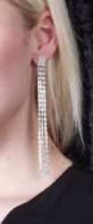 3-row rhinestone earrings
