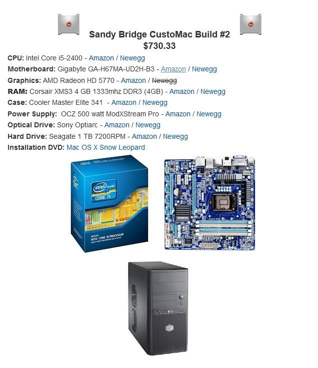 Here are my detail parameters. It is a SandyBridge Custom Mac: