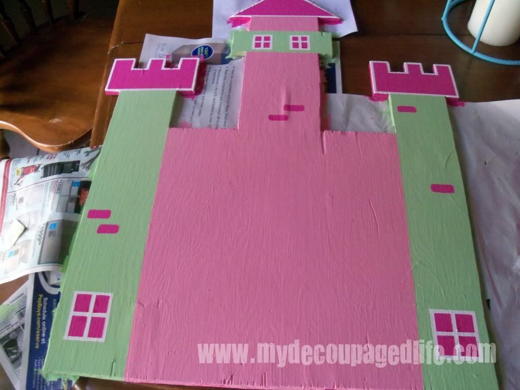 painted plywood castle castle mirror