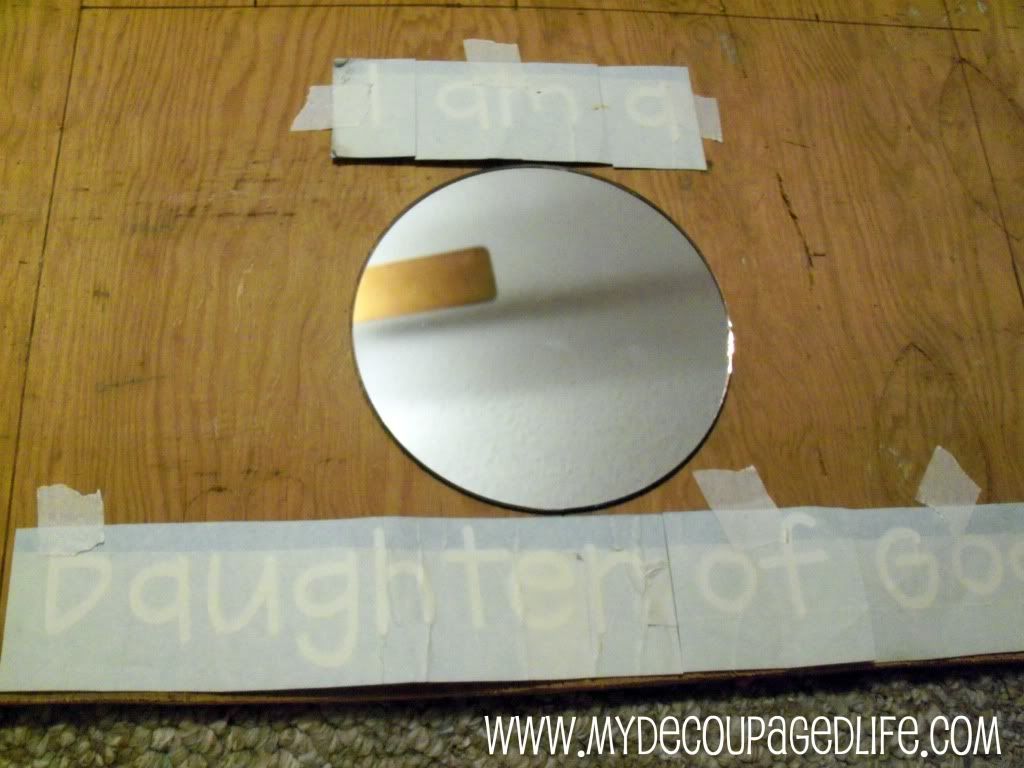 mirror and vinyl lettering layout castle mirror