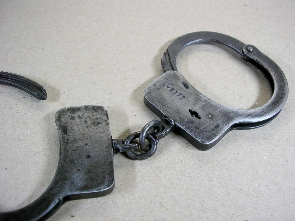 Russian Prison Manacles Handcuffs Police KGB NKVD MVD antique USSR S/N