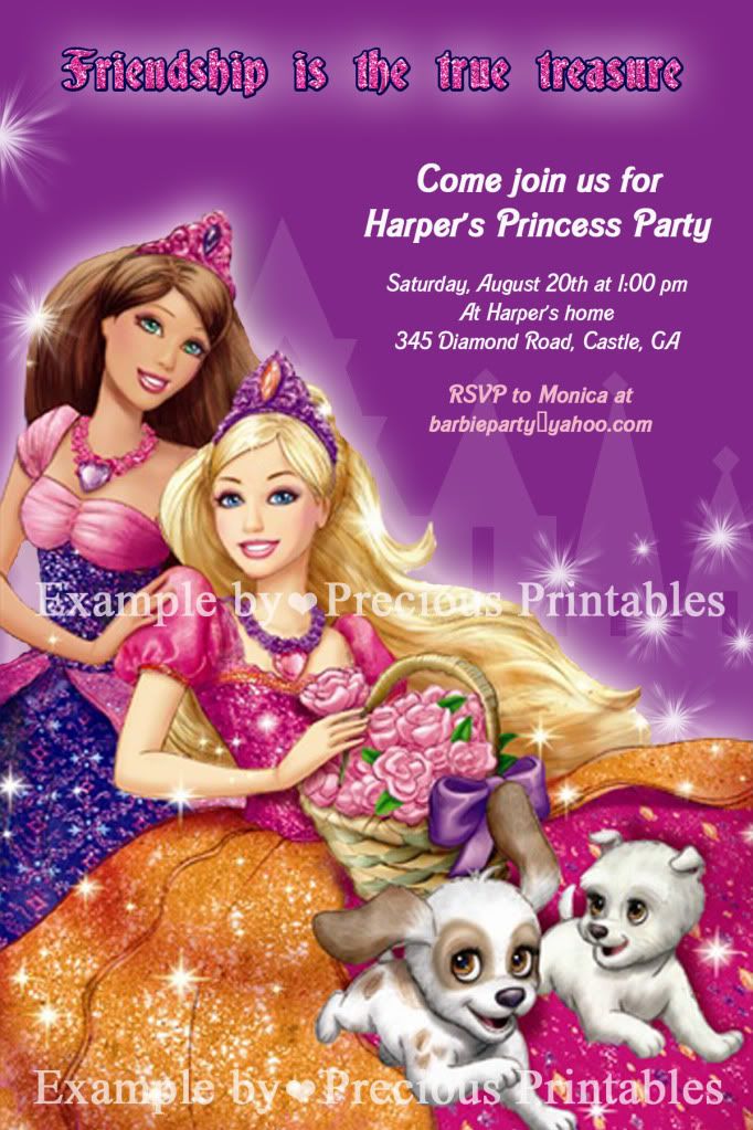 Barbie Invitations Printable