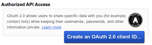 Google API OAuth Button