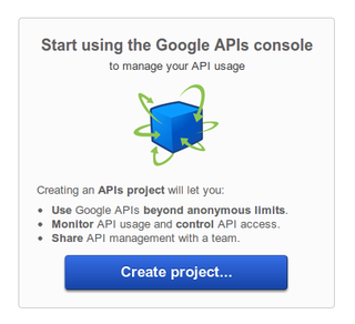 Google Create Project
