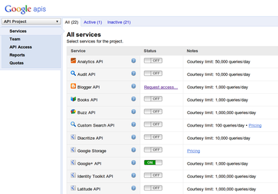 Google API Services