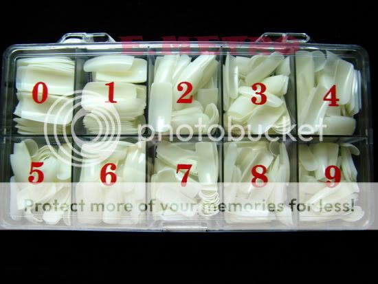   Natural Color Acrylic False French Nail Full Cover Tips in Box  