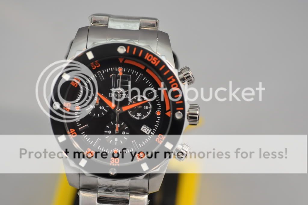 New Mens Invicta 1245 Swiss Quartz Chronograph Black Racing Dial Steel 