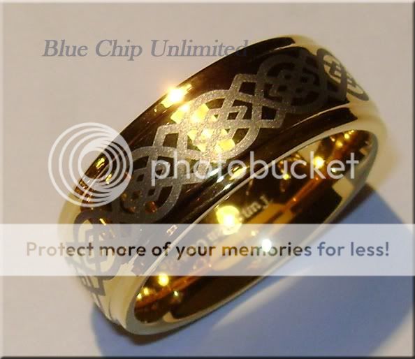 599 RARE 9MM TUNGSTEN GOLD CELTIC MENS RING Size 5 17  