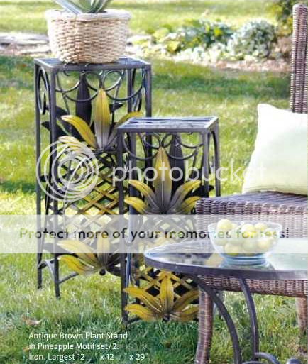 S 2 Iron Pineapple Motif Plant Stand Garden Side Tables