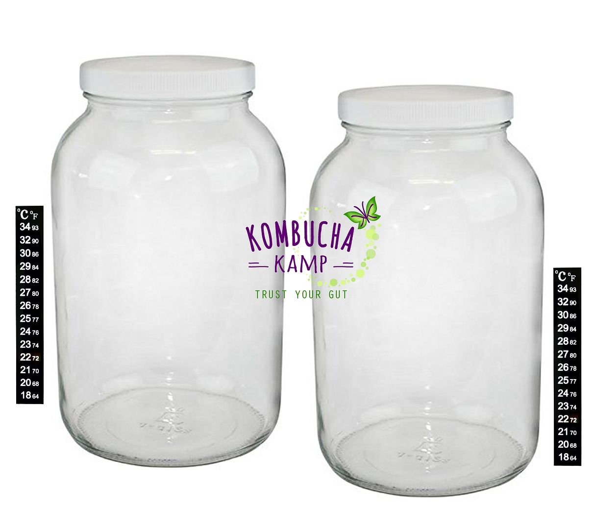 2 x One Gallon Glass Jar USA Made Kombucha Kefir Hotel Brewing from Kombucha Kamp