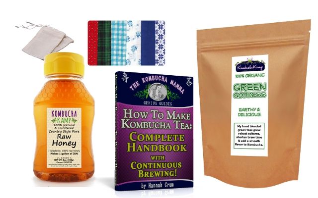 JUN Tea Brewing Kit includes Raw Honey Organic Green Tea and all the supplies needed