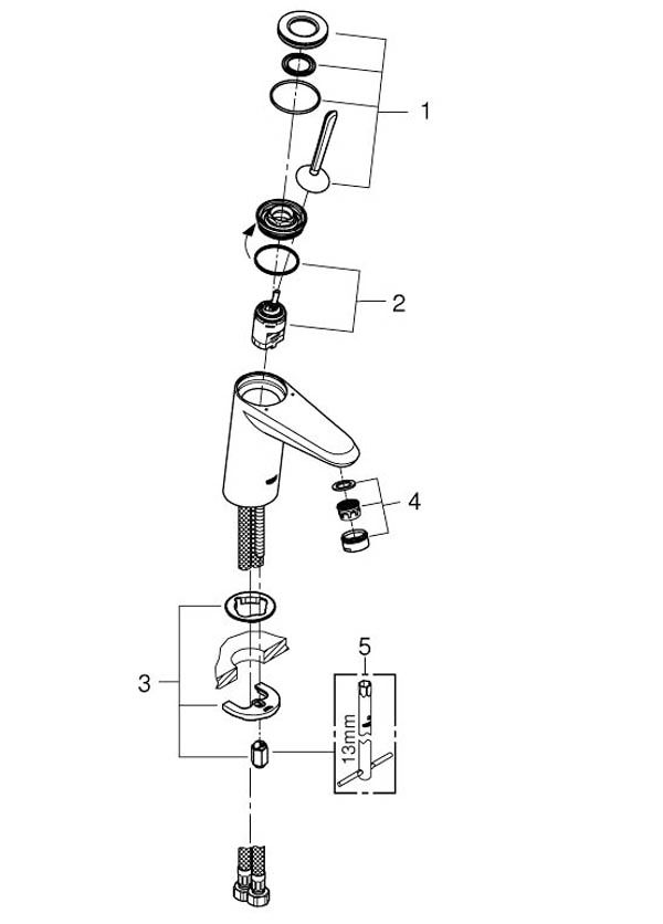 Grohe Eurodisc Joy Basin Mixer M-Size 23439000 Spare Parts