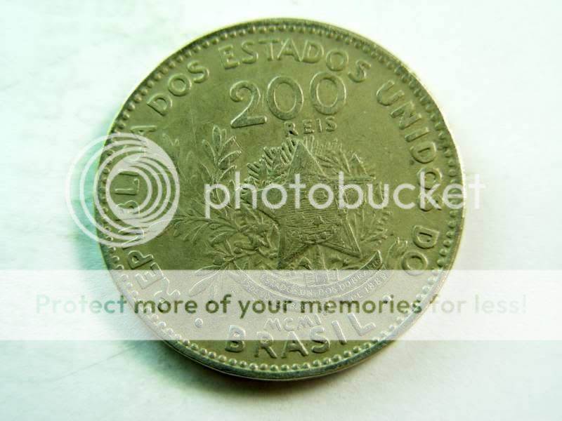 brasile 200 reis 1901 bb (d10)