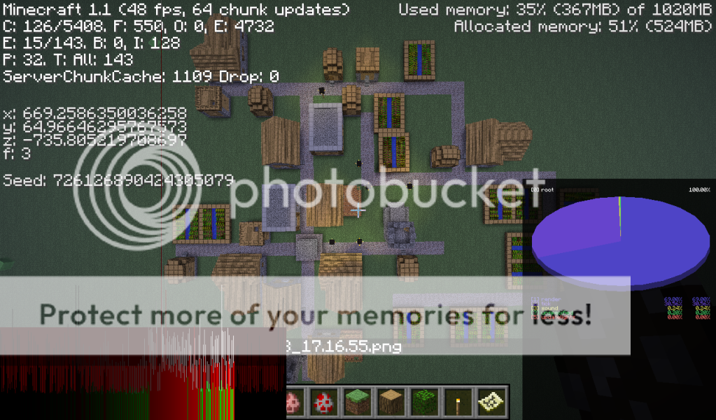 A pretty big NPC village by spawn Super flat world Seeds