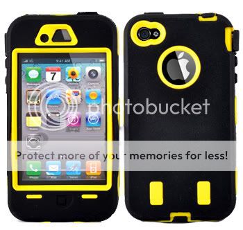 Yellow Heavy Duty Case Tough Cover for Apple iPhone 4G  