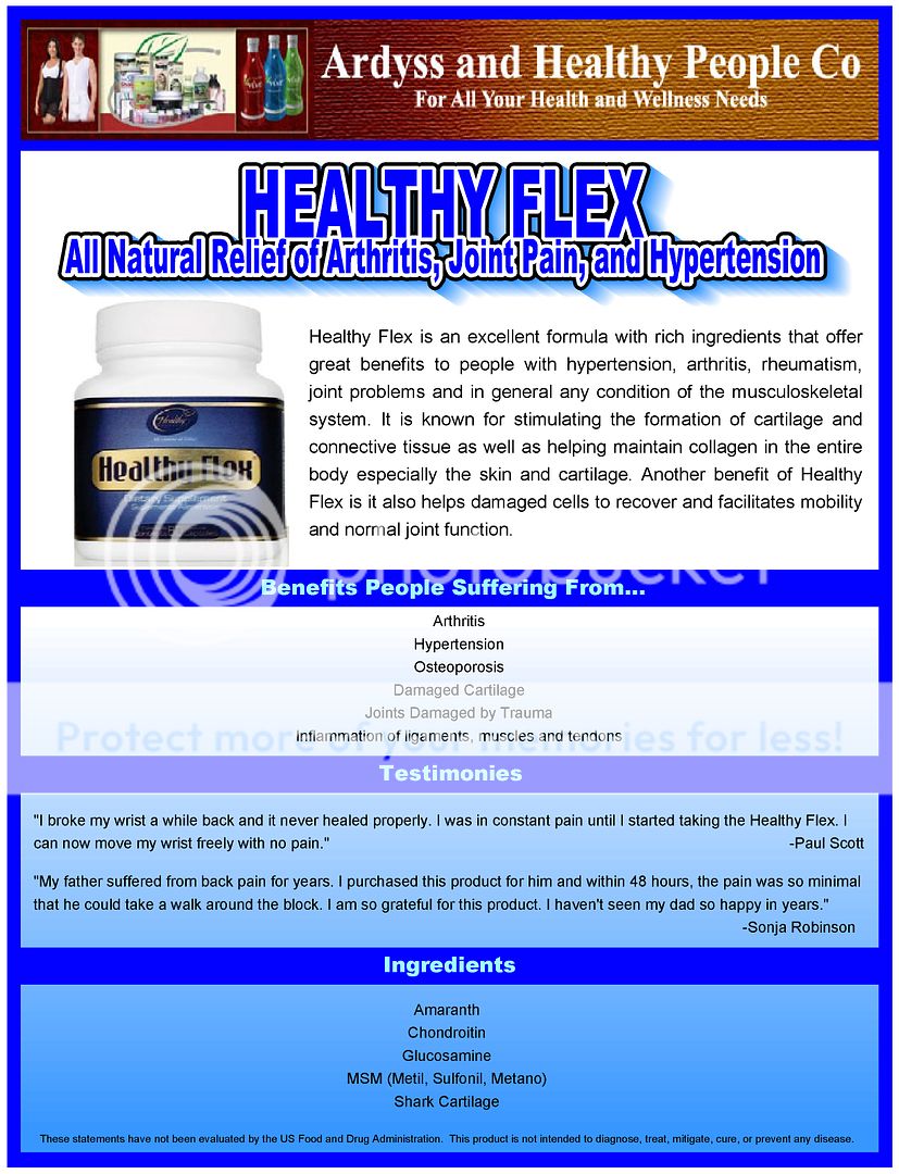  Flex Arthritis Joint Back Pain Hypertension Glucosamine Healthy People
