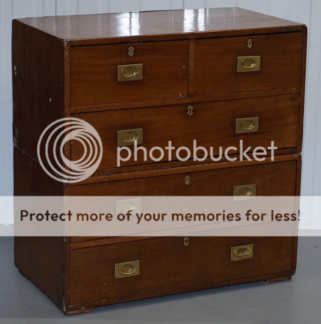 Stunning Antique Military Campaign Used Chest Drawers Original
