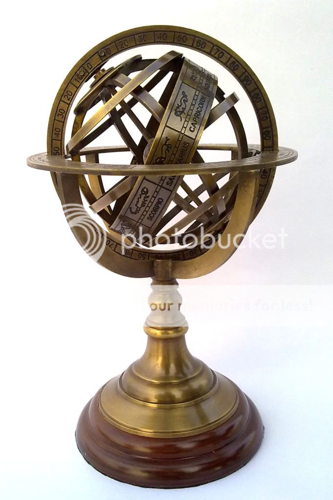 BRASS ARMILLARY SPHERE / NAUTICAL DECOR GLOBE 6  