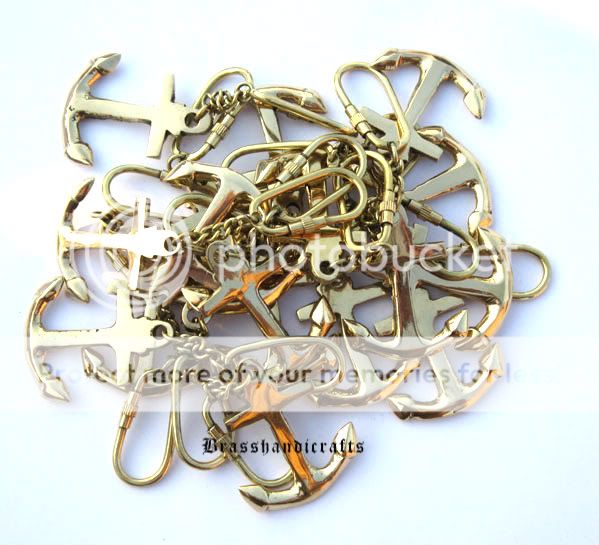COLLECTIBLE BRASS ANCHOR KEY CHAIN LOT OF 5 pcs  